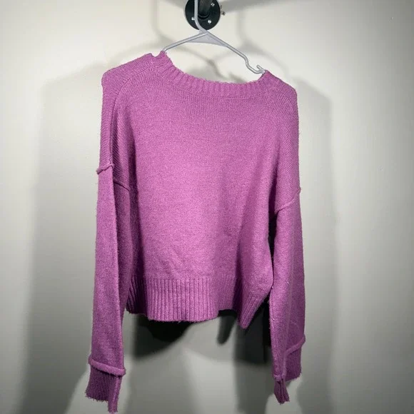Purple Double Zero Sweater Knit Pullover Long Sleeve Size S Womens - Picture 3 of 6